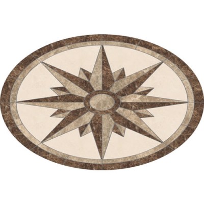 Starburst Oval Medallion - waterjet - Medallion Depot