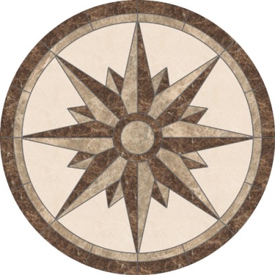 Starburst Round Medallion - waterjet - Medallion Depot