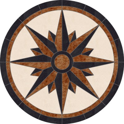 Starburst Round Medallion - waterjet - Medallion Depot